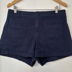 J.Crew Women’s Navy Patch-Pocket Chino Shorts High Rise Cotton Size 8